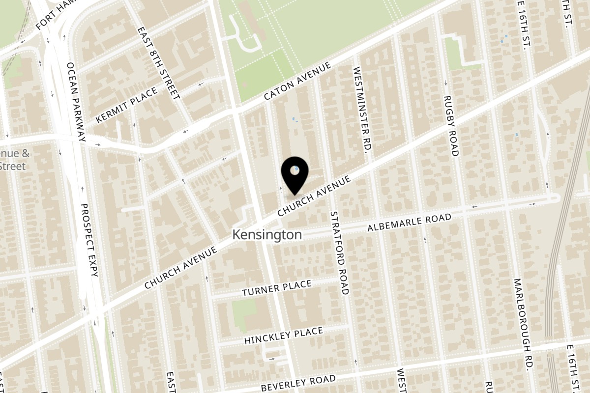 Map showing the location of LARK Church Ave on 1007 Church Ave in Brooklyn